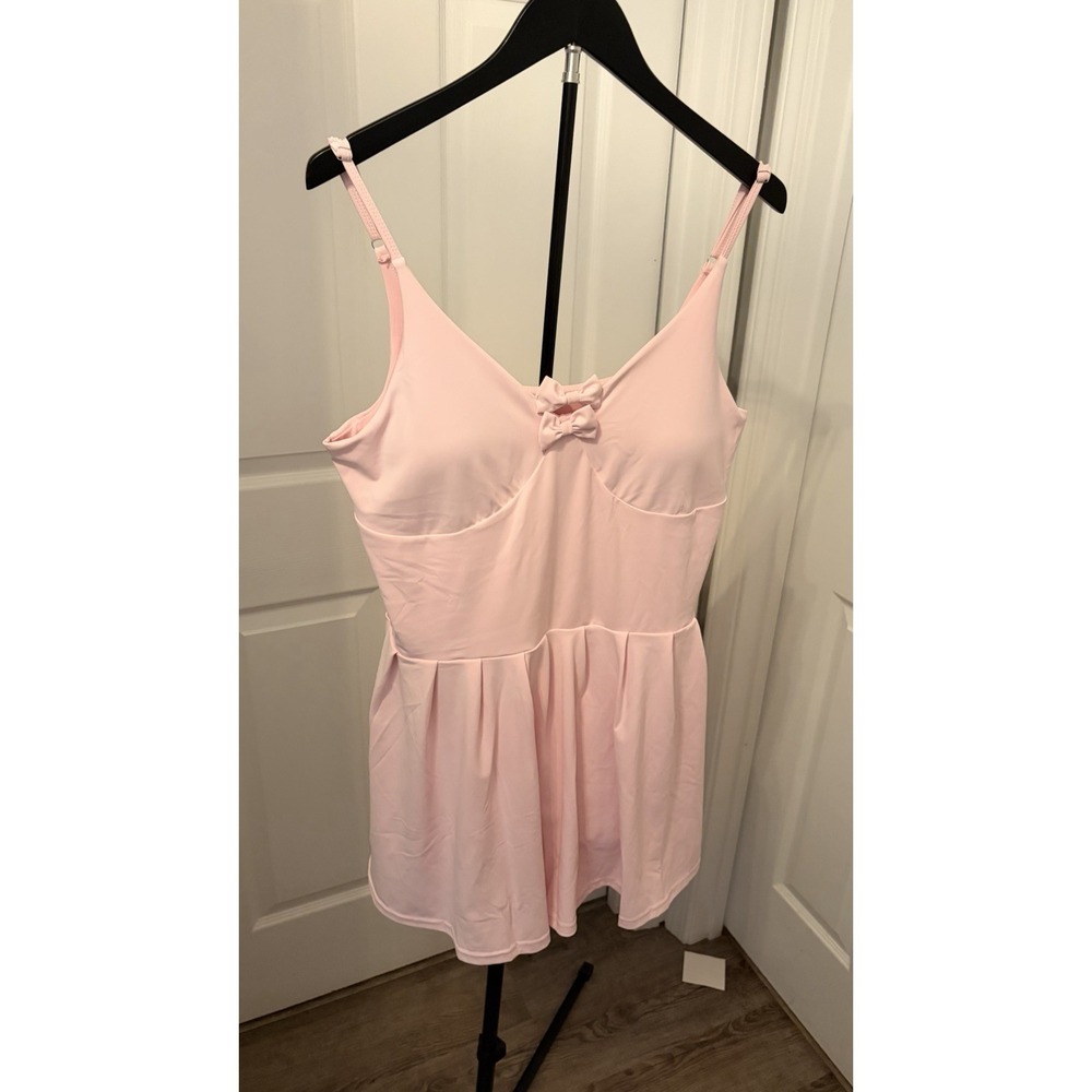NWT Simply Southern Classic Pink Bow Detail Active Dress XL Barbiecore Coquette